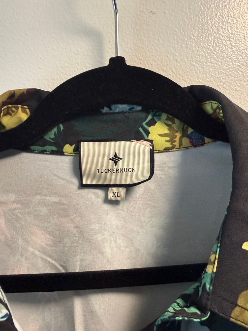 Tuckernuck Black Floral Midi Shirtdress with Yellow and Teal Blooms - Picture 2 of 5